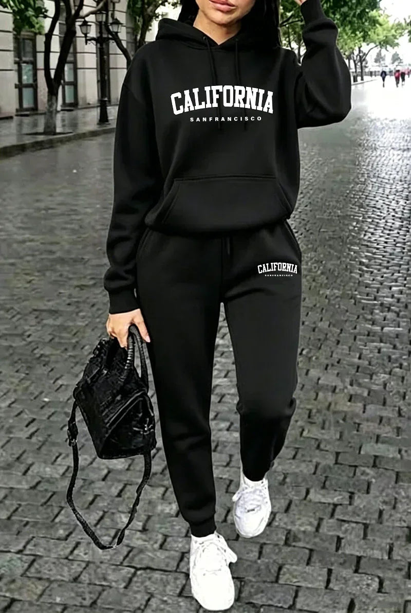 Womens Tracksuit Printing Casual Hooded Sweatshirt Sportswear Outdoors Sports Jogging Clothing Fashion Single Item Hoodie Pants