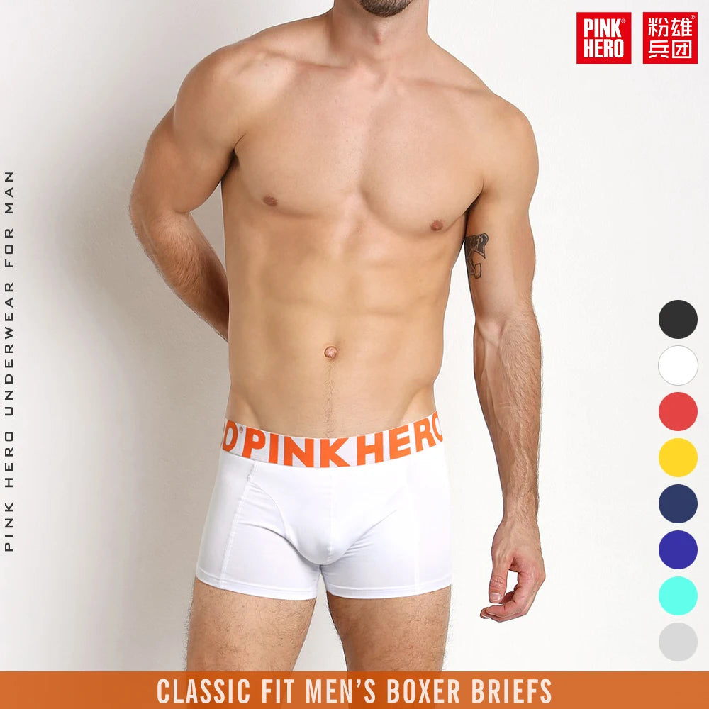 4 PCS PINKHERO Fashion Underpants For Men,Stylish  Comfy And Soft  Slip Homme，Cotton Underwear Boxer Briefs,Calzoncillos Hombre