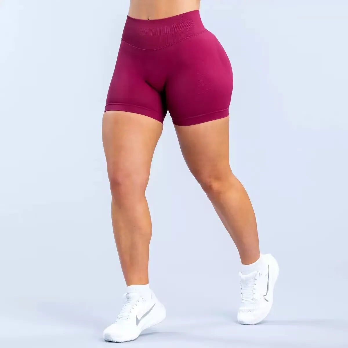 Seamless Sports Shorts Women Booty Yoga Shorts Quick Drying Fitness Tights Solid Workout Scrunch Customizable Lable