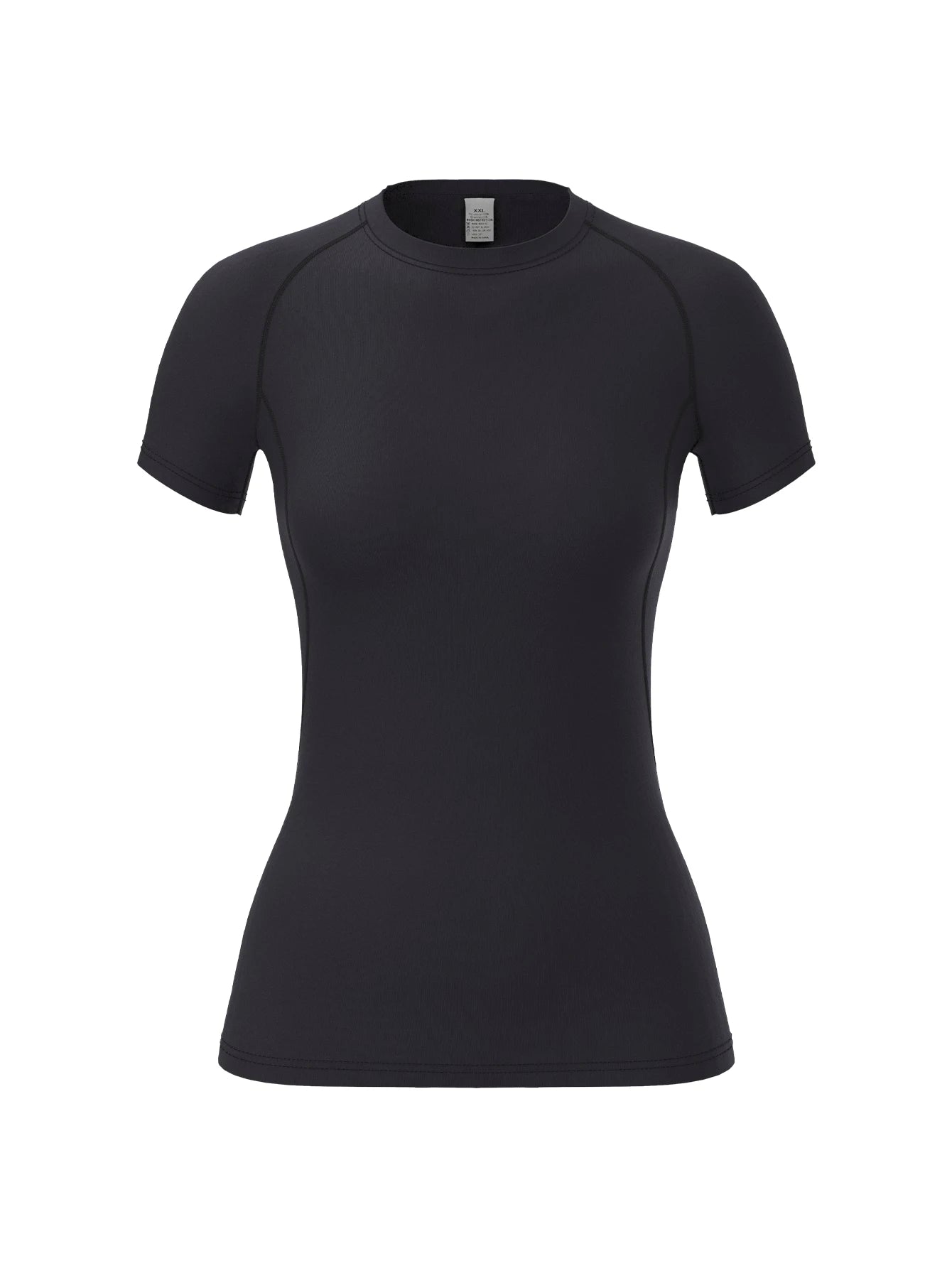 Women's compression shirt, short-sleeved sports yoga running T-shirt summer gym workout quick-drying stretch T-shirt, clothing - ATFH