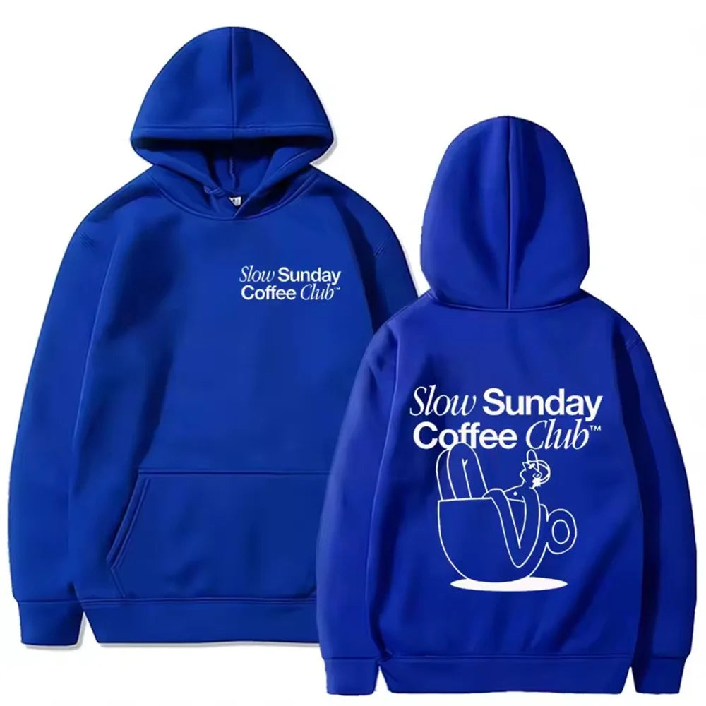 2025 New Sunday Coffee Club Hoodie Funny Men's Hoodie Harajuku Unisex Street Wear Fleece Pullover Sweatshirt - ATFH
