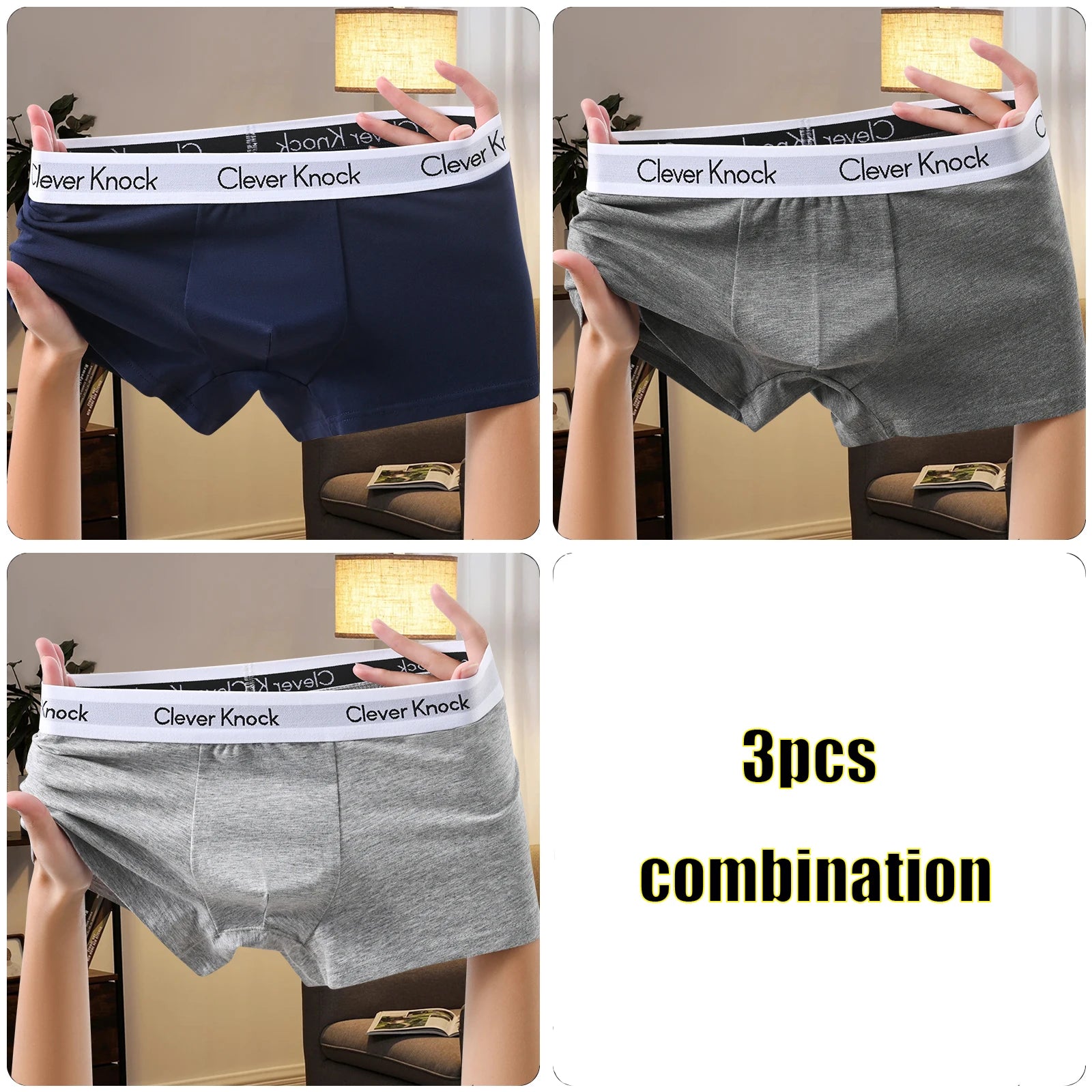 3Pcs Underwear Men's Boxer Shorts Sexy Panties Cotton Boxers Man Underpants Male Shorts Homme U Convex Lingerie Wholesale Lots