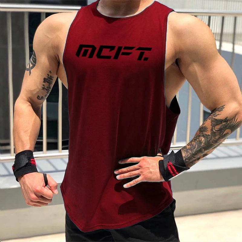 Gym Vest Muscle Sleeveless Shirt Clothing Comfortable Workout Korean Stringer Fashion Singlets Cotton Fitness Mens Tank Top