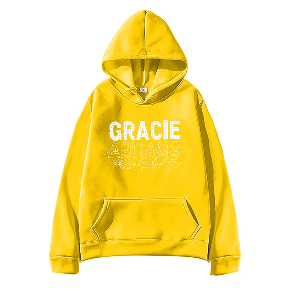 Gracie Abrams Letter Repeat Navy Unisex Hoodie Fashion Harajuku Hip Hop High Quality Sweatshirt Men Women Oversized Sportwear - ATFH