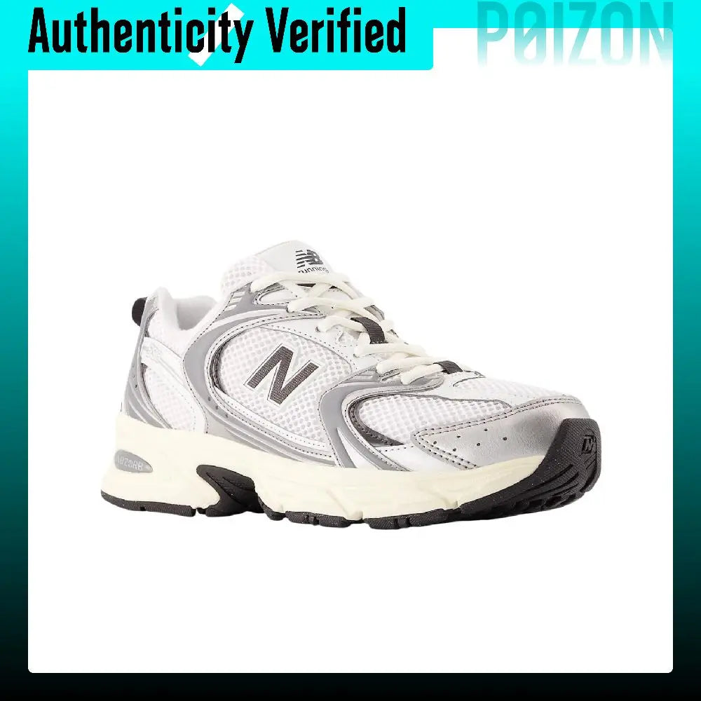 New Balance NB 530 Comfortable And Lightweight Fabric Breathable Low top Training Running Shoes Unisex White Silver U530ESA