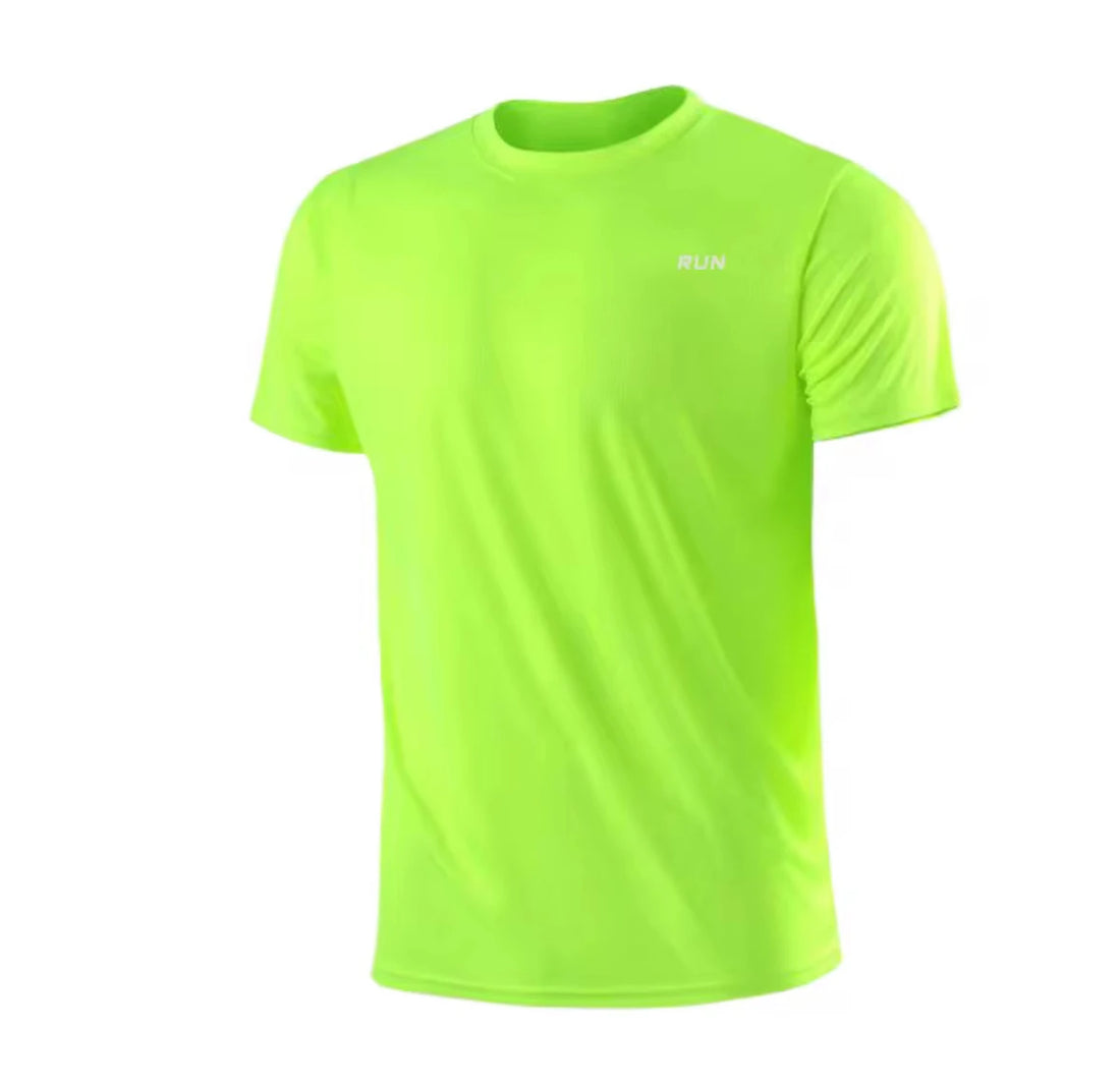Men Short Sleeve Sport t Shirt Quick Dry Running t-Shirt Man Clothes Breathable Fitness Shirt Top Ice Silk Gym Football Jerseys