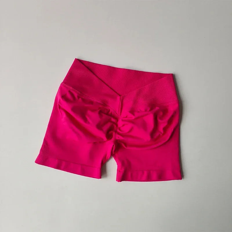 High-Waisted Peach Butt-Lifting Fitness Gym Sports Shorts for Women Tight-Fitting Belly-Control Outdoor Running Training Yoga