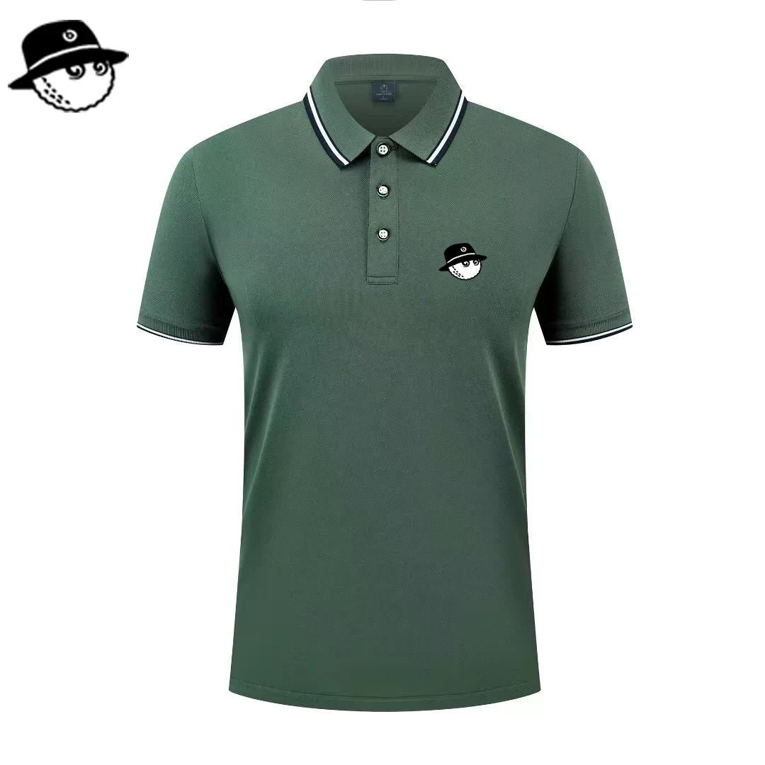 Men Summer Fashion Slim Fit Sport Short Sleeve 100% Polyester Polo Shirt Fake Pocket Decoration Casual Sport Golf Polo Shirt