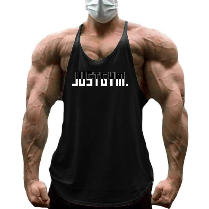Men's Summer Running Vest Poure Cotton Sleeveless Shirt Loose Fitness Stringer Gym Workout Sports Apparel  Breathable Tank Tops