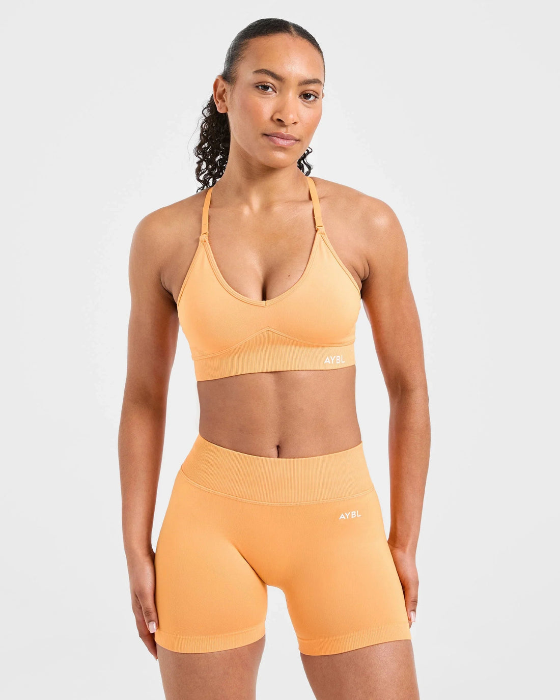 2 Pcs Impact Shorts Women Seamless Sports Yoga Pants Gym Clothes Fitness Workout Adapt Seamless Strappy Sports Bras Set Tahsi Fashion House
