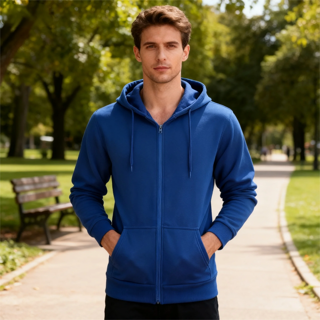 New Autumn/Winter  Men’s Gray Jacket with Hood Long Sleeve Big Pocket Zipper Jacket Coat Woman Loose Casual Outerwear Coat Tops - ATFH