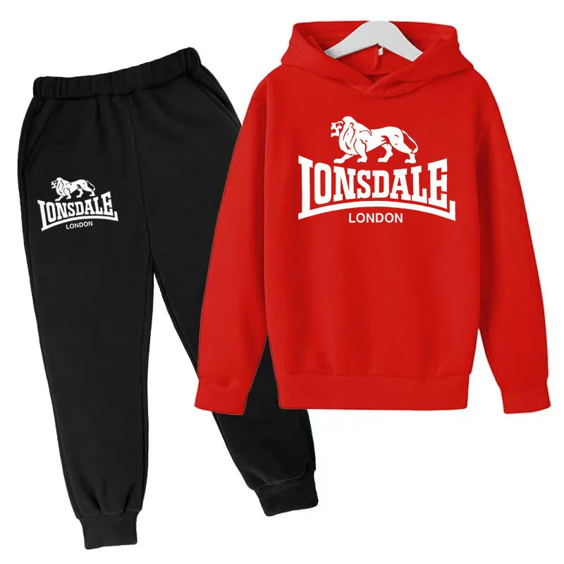 Kids Fashion Hoodie Boys Lion Print Tracksuit Girls Toddler Coat 3-12Y Top+pants 2P Clothing Charming Casual Sports Jogging Set - ATFH