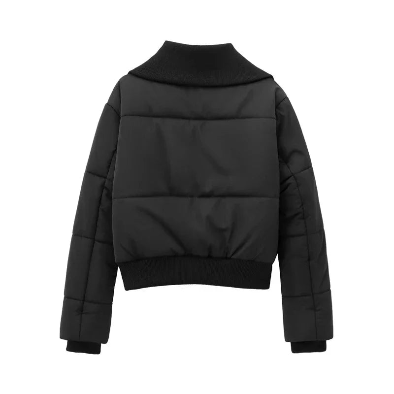 Women Casual Solid Black Jacket Coat Thickened Warm Winter Coat Female Elegant Lady Long Sleeve Fashion Tops Outwear Streetwear