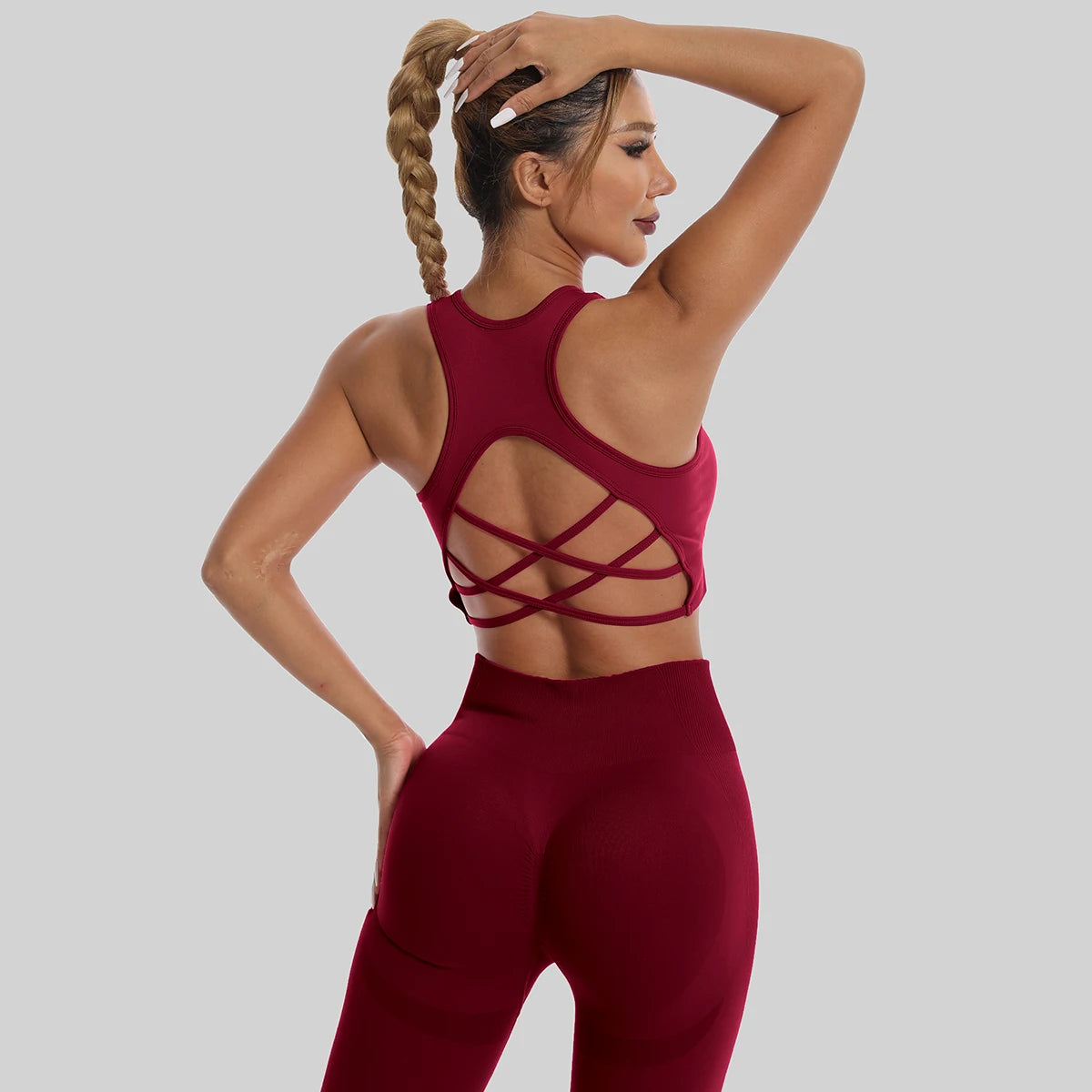 Seamless High Waist Leggings Tracksuit for Women, Yoga Sets, Sportswear, Workout, Sports Bra, Gym Clothing - ATFH