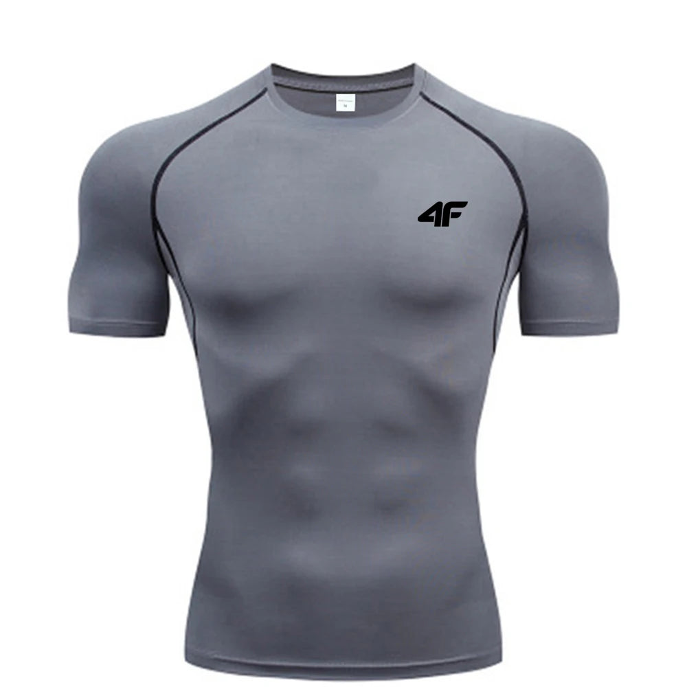 4F men's compression T-shirt fitness sports running T-shirt Rashgard top T-shirt quick drying short sleeved T-shirtS-3XL