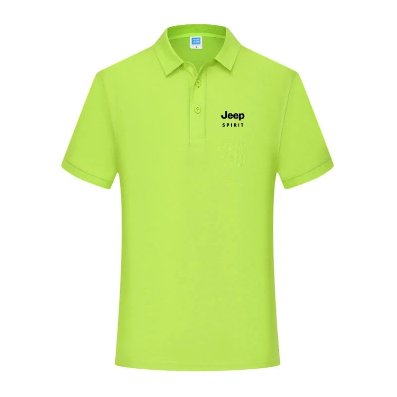 JEEP SPIRIT men's printed T-shirt summer cotton polo shirt casual sports collar short sleeved shirt