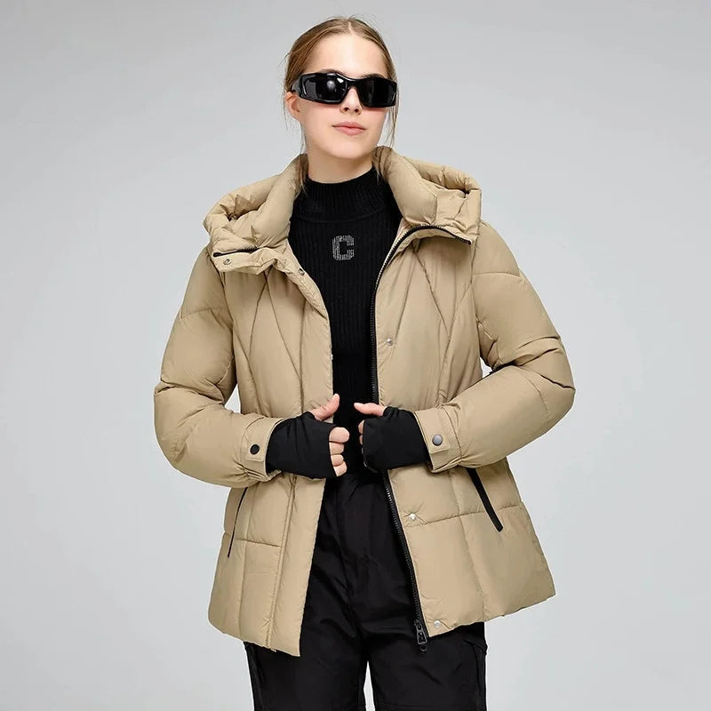 2025 Outdoor Sports Women's Winter Cotton-padded Jacket Hooded Parkas Windproof Coats Thicken Warm Slim Outerwear Casual Coats ATFH
