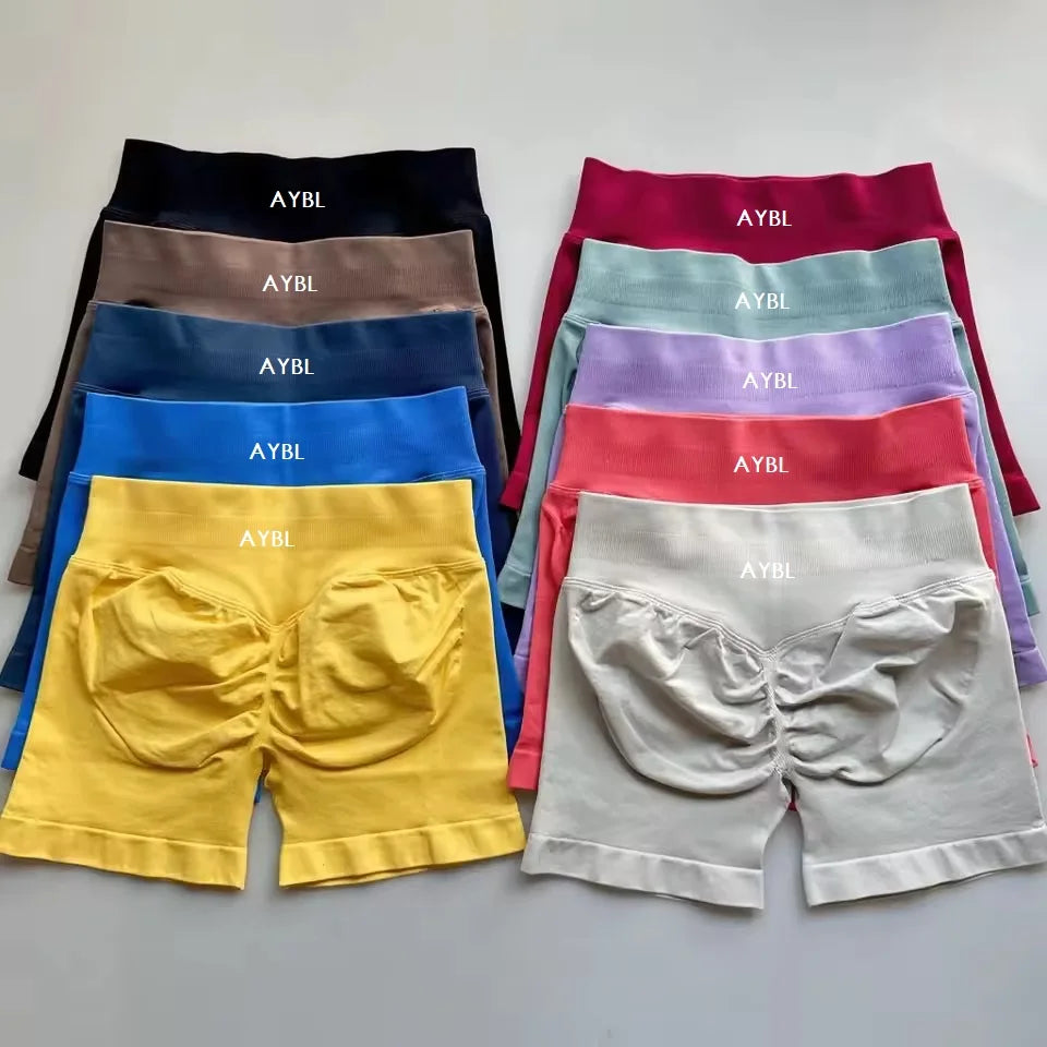 Fashion Yoga Shorts Low Waist Seamless Yoga Shorts Scrunch Bum Gym Shorts Women Workout Biker Stretch Fitness Shorts Tahsi Fashion House