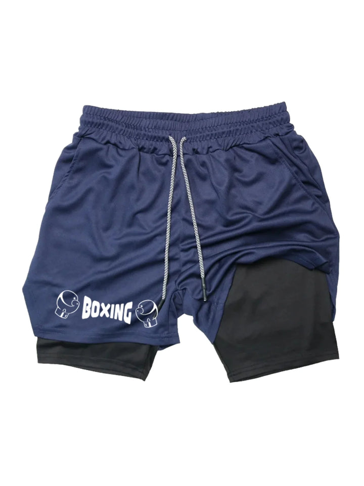 Men's 2025 New Summer Boxing Fitness 2-in-1 Shorts Breathable Sports Training Shorts