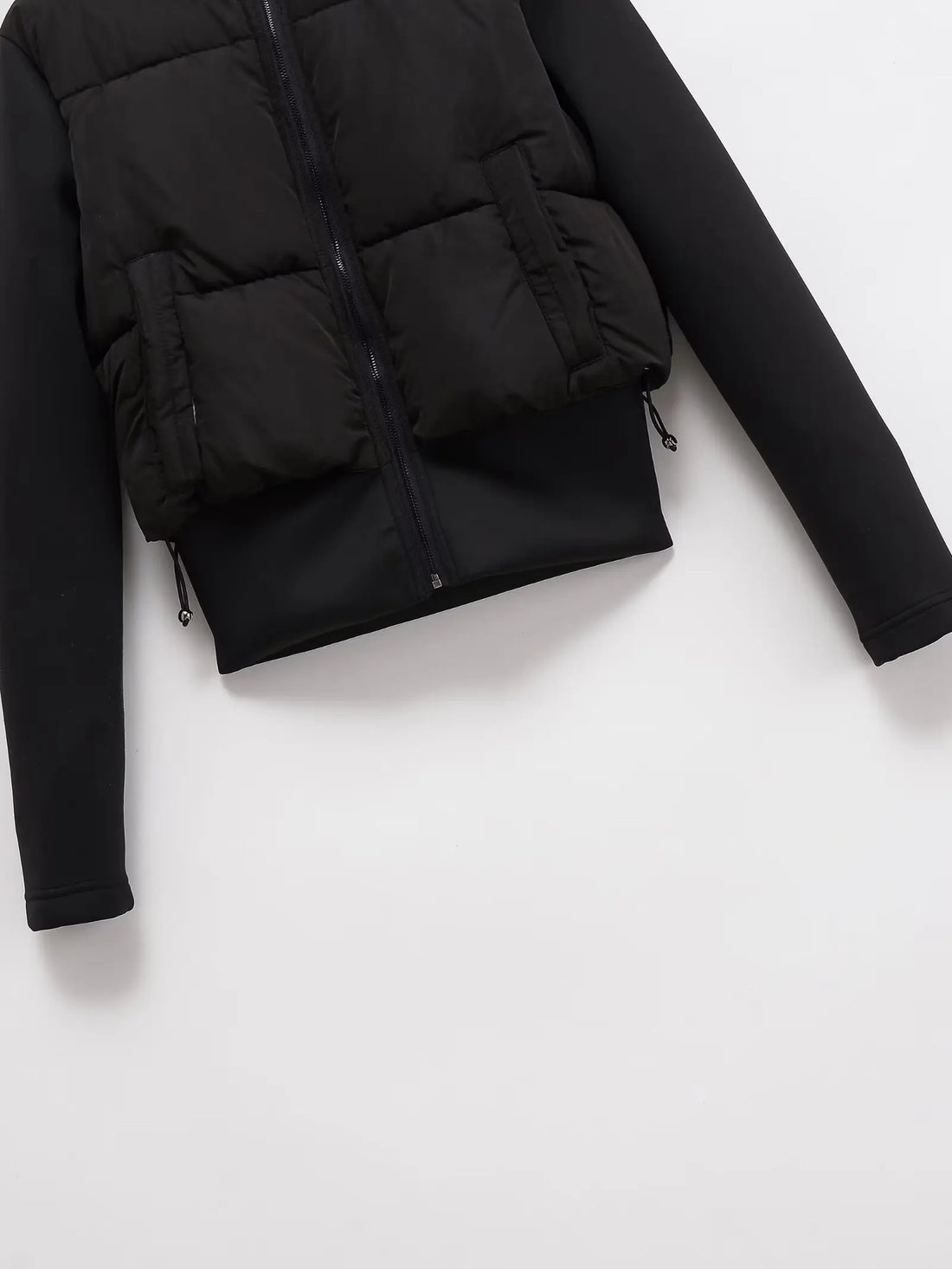 2025 WOMAN  Autumn New Fashion Short Stitching Hooded cotton-padded jacket Chic Zipper Joker Coat Outerwear Mujer