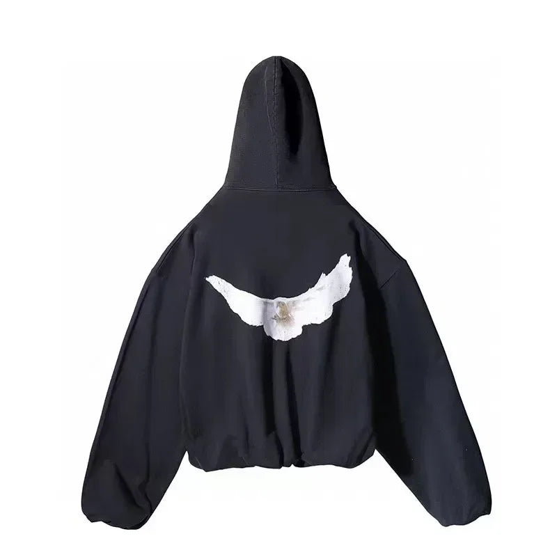 Double Layer Heavy Fabric YZY Kanye West Hoodie Men Women 1:1 Best Quality Dove Print Season 6 Oversized Pullover - ATFH