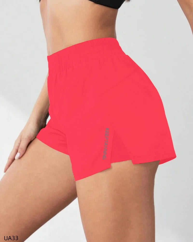 Women's High Waist 2-in-1 Running Shorts with Pockets Athletic Gym Shorts for Yoga And Workout with Inner Liner And Side Pockets Tahsi Fashion House
