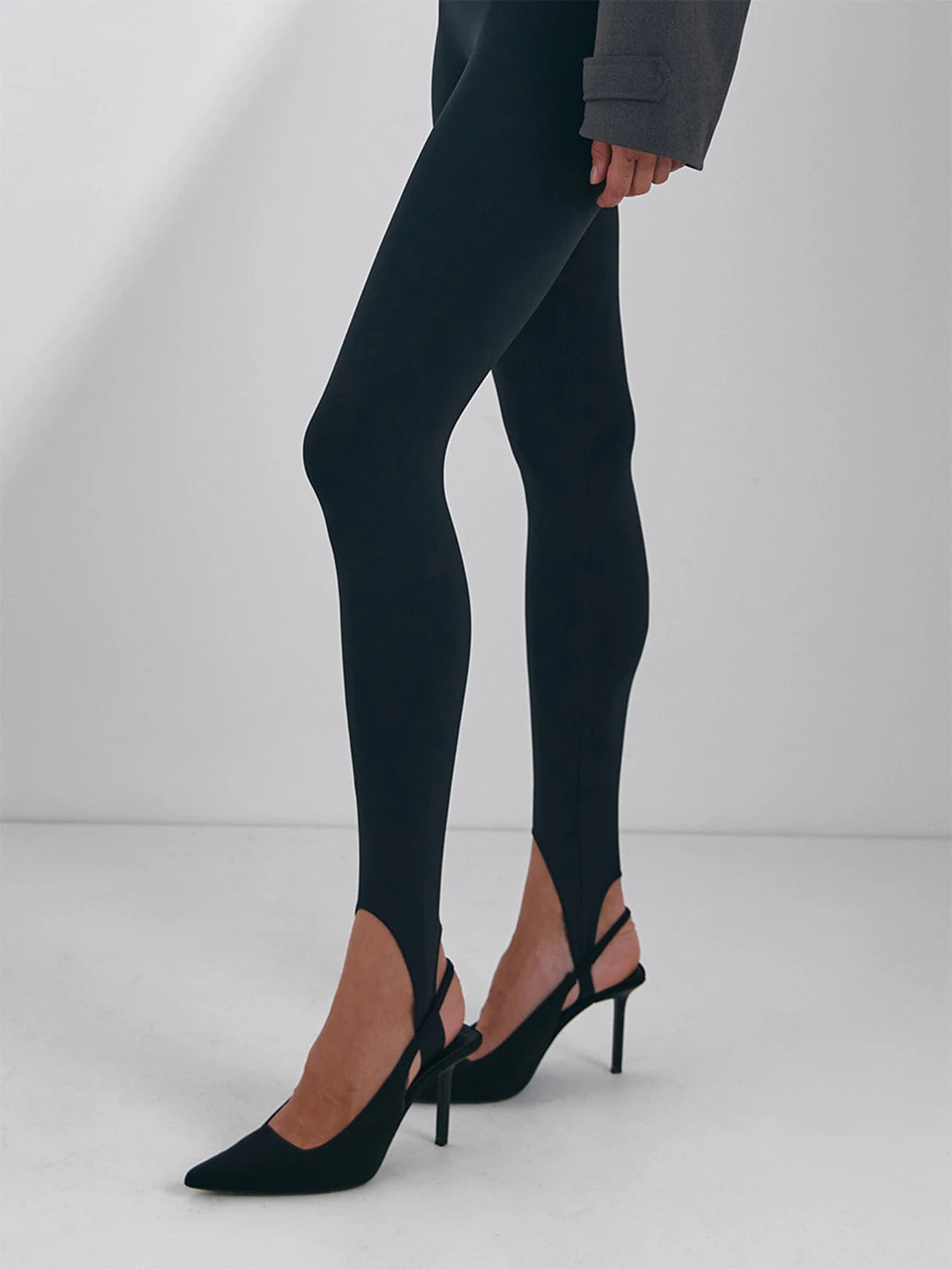 Seamless Black Leggings with Straps Yoga Summer Slightly Fashion Sexy High Waist Slim Tights Hip Lift - ATFH