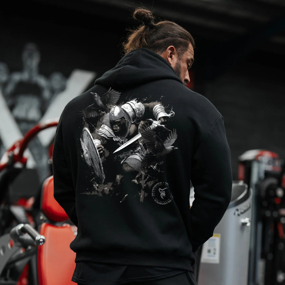 SILVERBACK Mens Gym Fitness Hoodie Autumn Long Sleeve Hooded Pullover Printed Sweatshirts Bodybuilding Apparel Sportswear Tops - ATFH