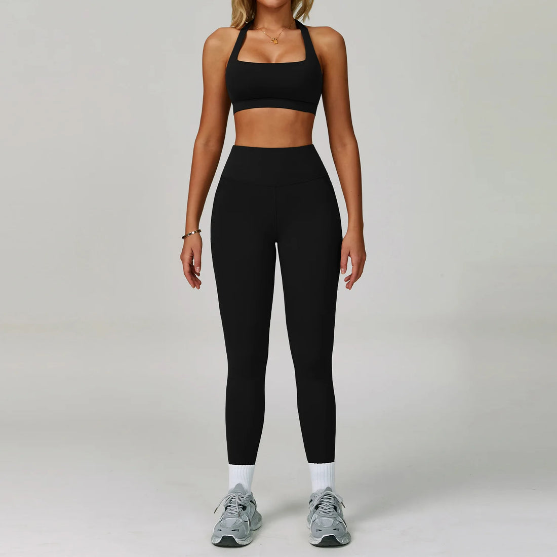 2 Piece Set Women's Tracksuit Fitness Clothes Yoga Sets Sportswear Workout Bra High Waist Leggings Set Gym Clothing Sports Suits - ATFH