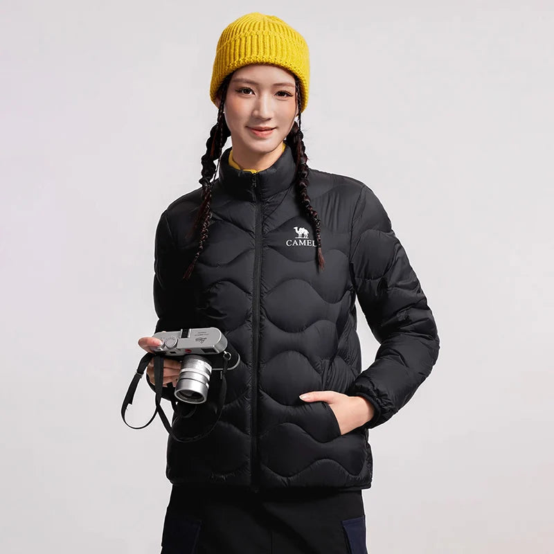 GOLDEN CAMEL Outdoor Down Jackets Men's and Women's Lightweight High-loft Warm Windproof Anti-static Jacket for Men Winter Coats