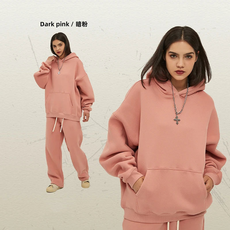 IEFB New Loose Fleece Trendy Hoodies Men Oversize Thickened Hooded Stylish Men's Sweatshirt 2026 Autumn Winter Pullover 9X1304 - ATFH