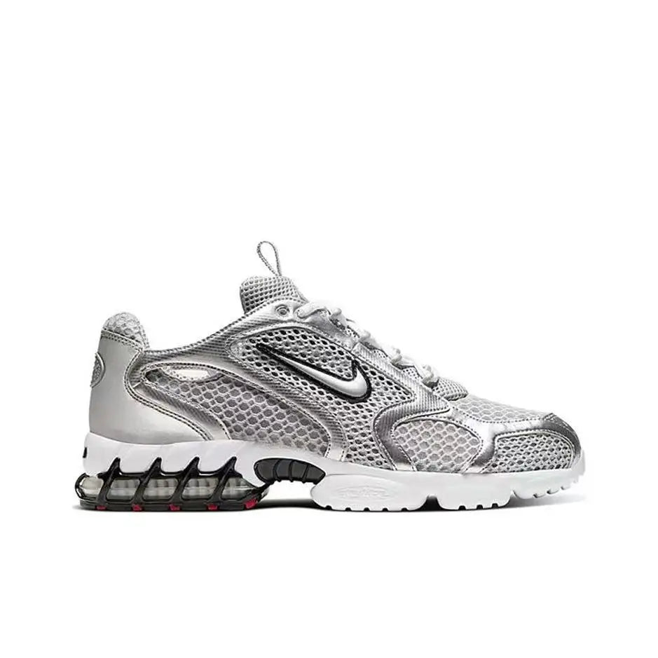 Nike Air Zoom Spiridon Cage 2 Unisex Low-Top Casual Shoes Sport Wear Resistant Grey Red Lifestyle Footwear CJ1288-600 ATFH