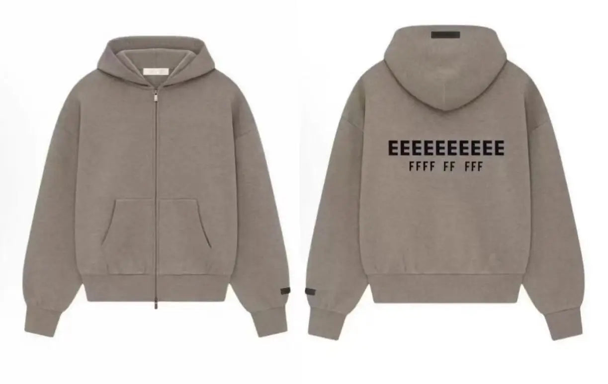 25SS Men's Oversized Hoodies Jogging Set Luxury Design Front and Rear 3D Silicone Letter Hoodie High Street Couple Coat Suit