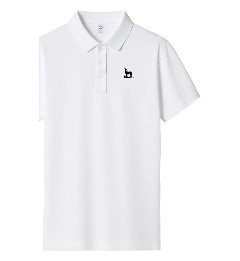 2026 summer new men's collar polo shirt printed short sleeved casual business fashion slim fit men's T-shirt top