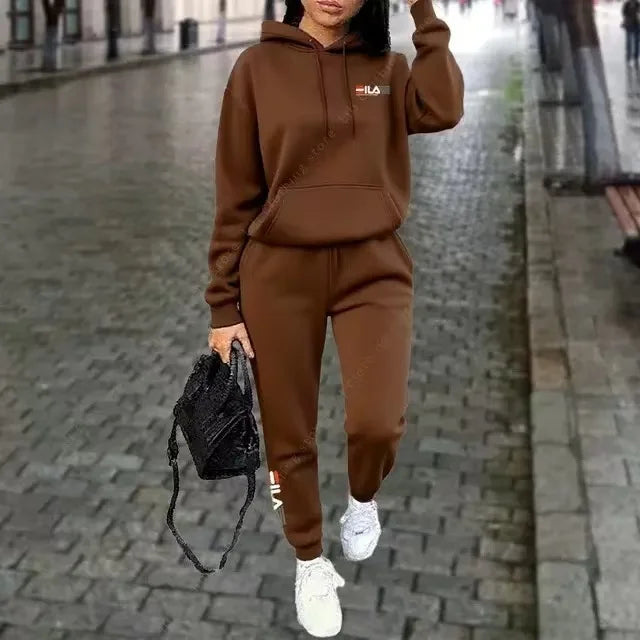 Women's Tracksuit Hoodies Trousers 2PCS Suit Winter Sports Jogging Outfits Fashion Street Designer Clothes for Women Pants Set