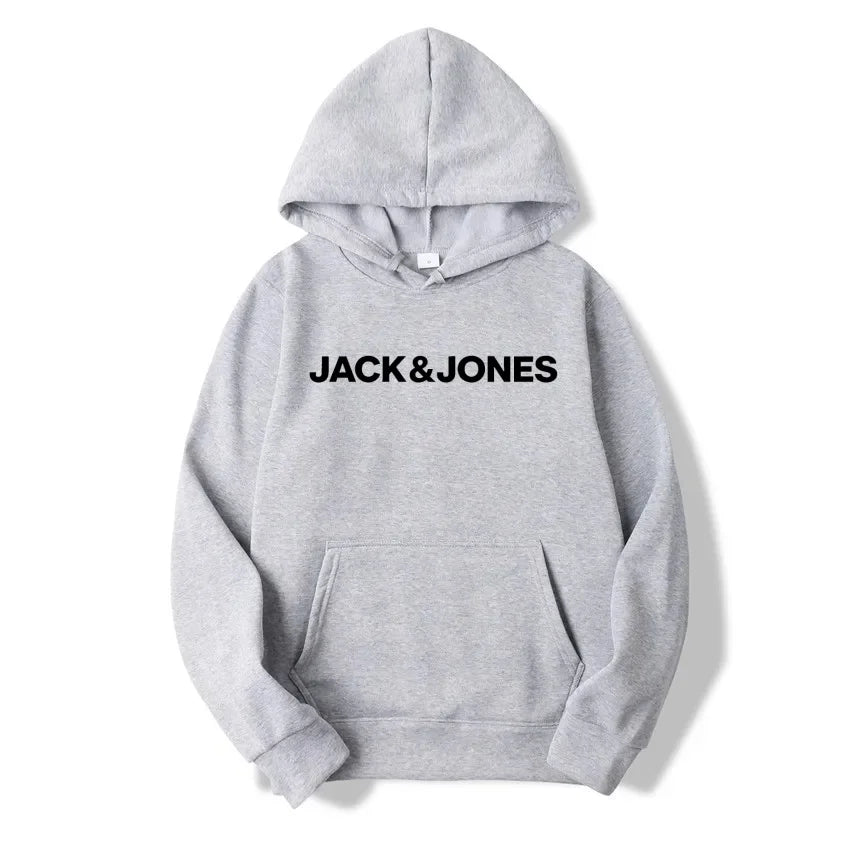 Jack & Jones Men's and Women's Hooded Sweatshirts, Fashionable Loose and Casual, Comfortable Printed Sportswear, Streetwear - ATFH