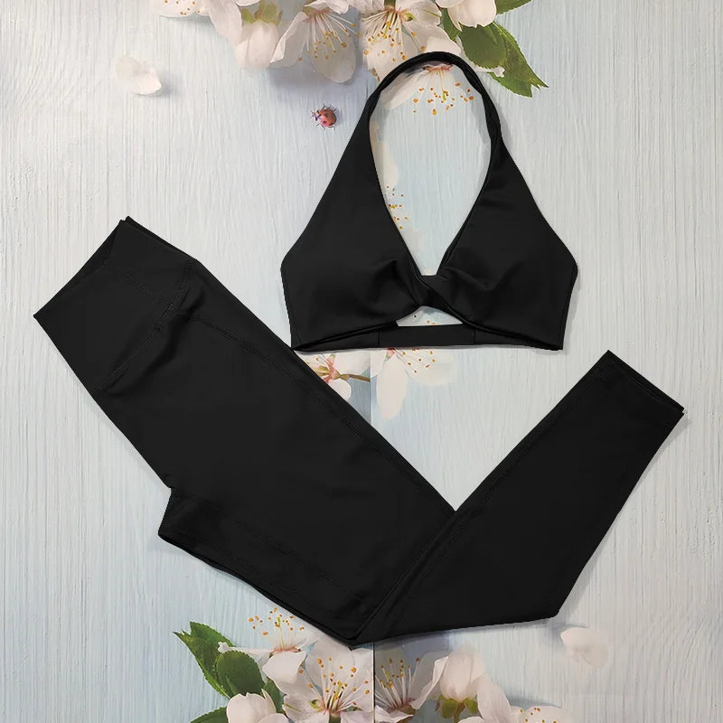 Nude Feel Fitness Suit Sports Set Women's Tracksuit Sexy Yoga Outfits Gym Sportswear Legging And Underwear Workout Clothes Woman - ATFH