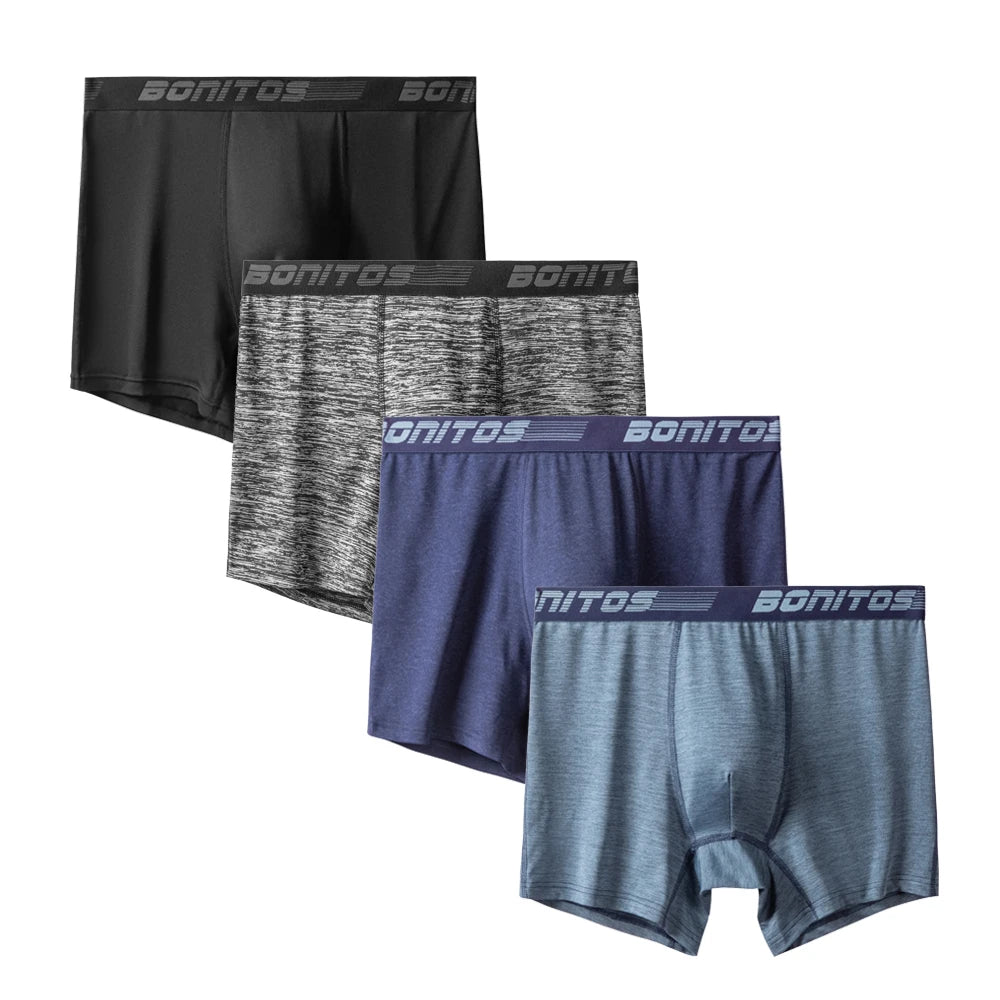4pcs Men's Panties Sexy Underpants Mens Polyester Boxer Short Brand Underwear For Man Boxers Breathable Trunks M-XXXXL