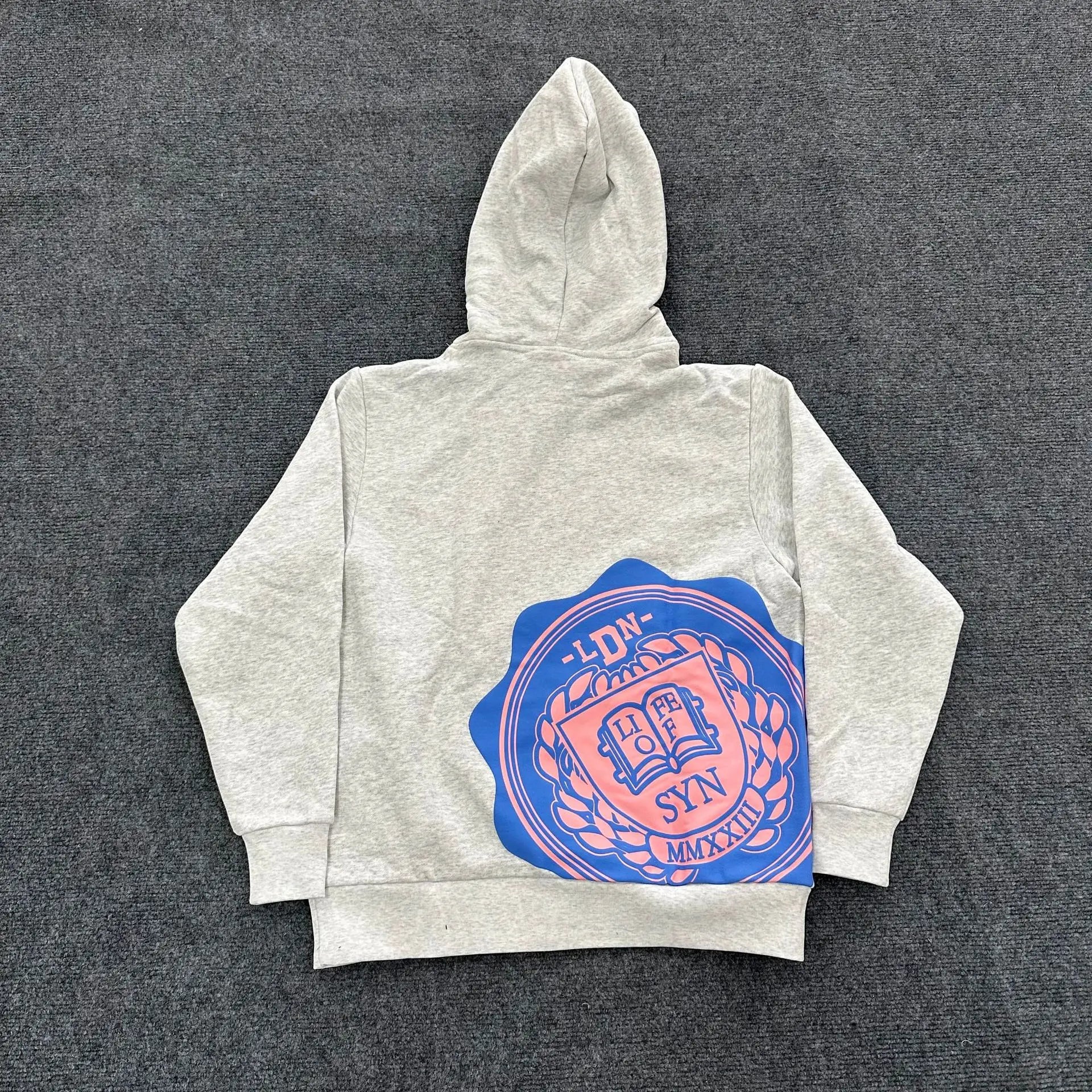 Synaworld Trendy Autumn-Winter Sporty Casual Hip-Hop Loose Fleece Hooded Sweatshirt