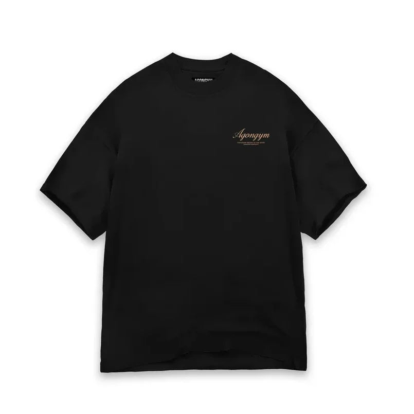 AGONGYM Oversized Loose Summer T-Shirts Short Sleeve Sport Shirts Gym Bodybuilding Fitness Mens Workout Casual Clothing