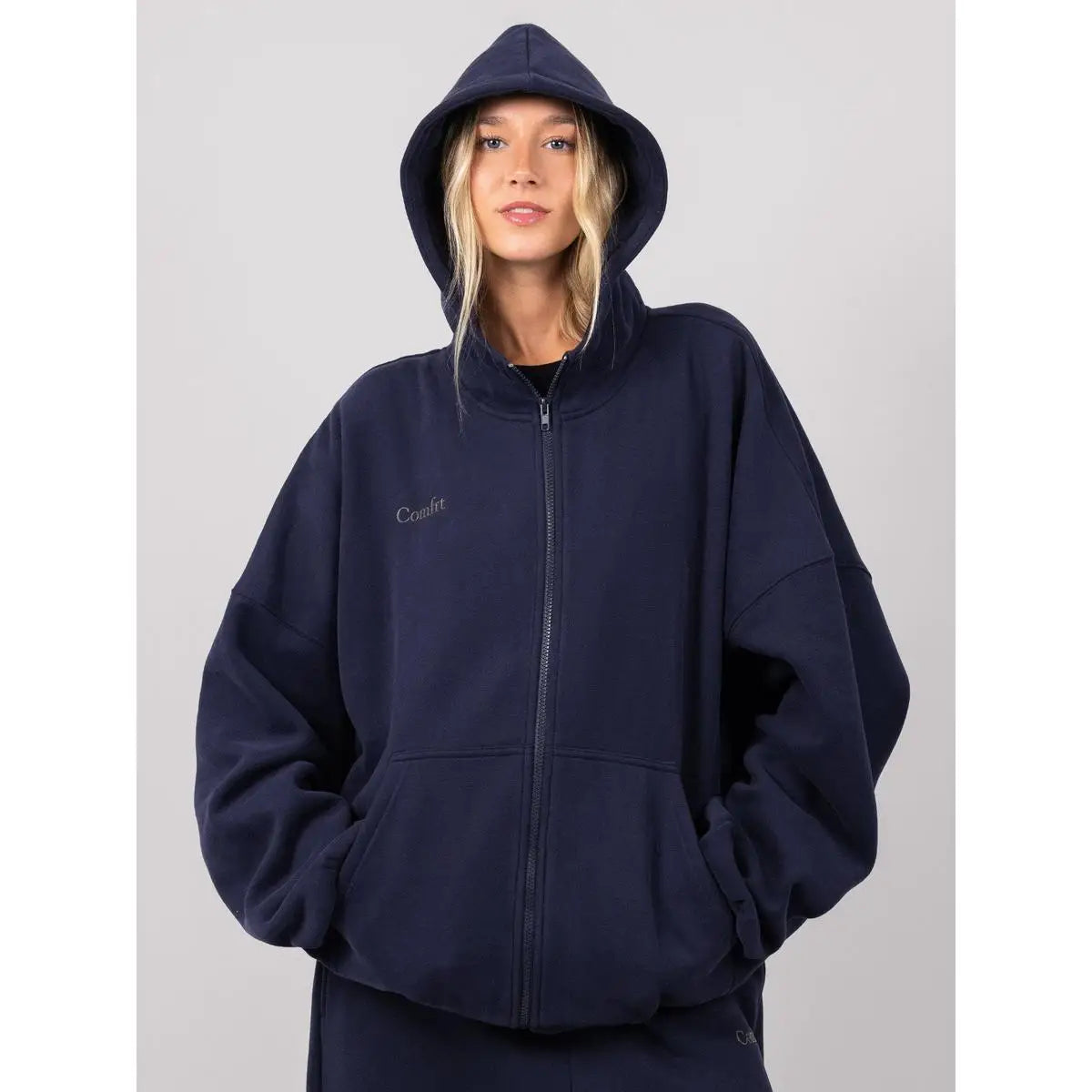 Comfort winter girls Cloud Zip Oversized Hoodie - ATFH