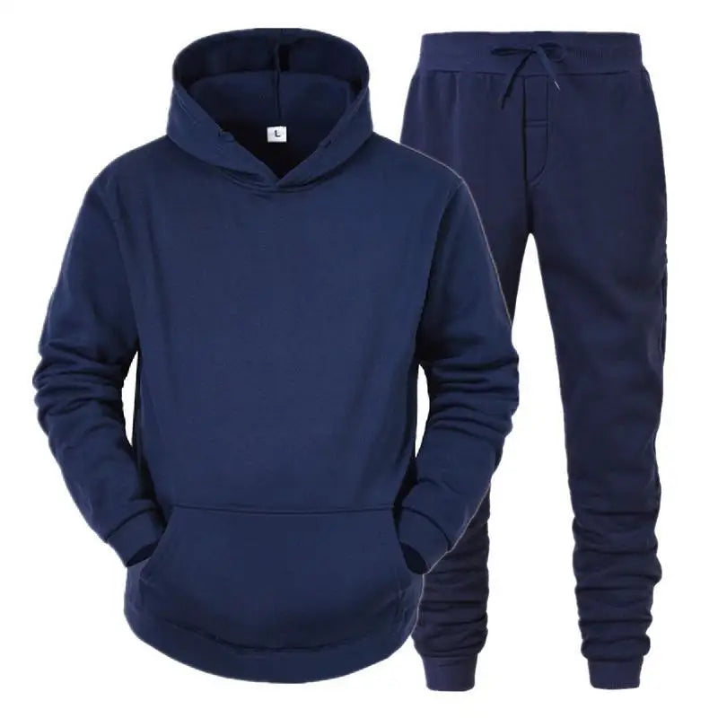 Men Sportswear Sweater Suit Hoodies + Pants Sports Clothing Spring Autumn Sets Jogging Trousers Running Male Tracksuits - ATFH