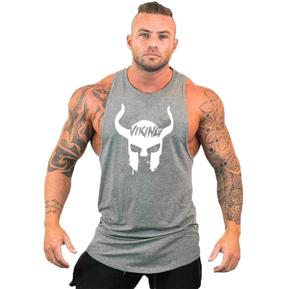2023 New Cotton Workout Gym Tank Top Mens Muscle Sleeveless Sportswear Shirt Stringer Fashion Bodybuilding Singlets Fitness Vest