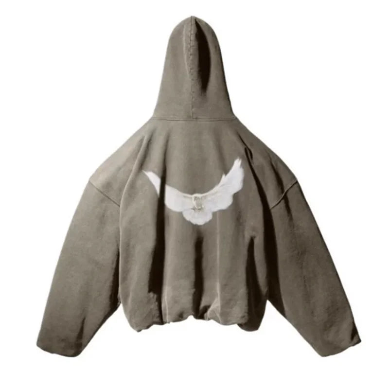 Kanye West Hoodie Men Women 1:1 High Quality Dove Print Season 6 Oversized Hooded - ATFH