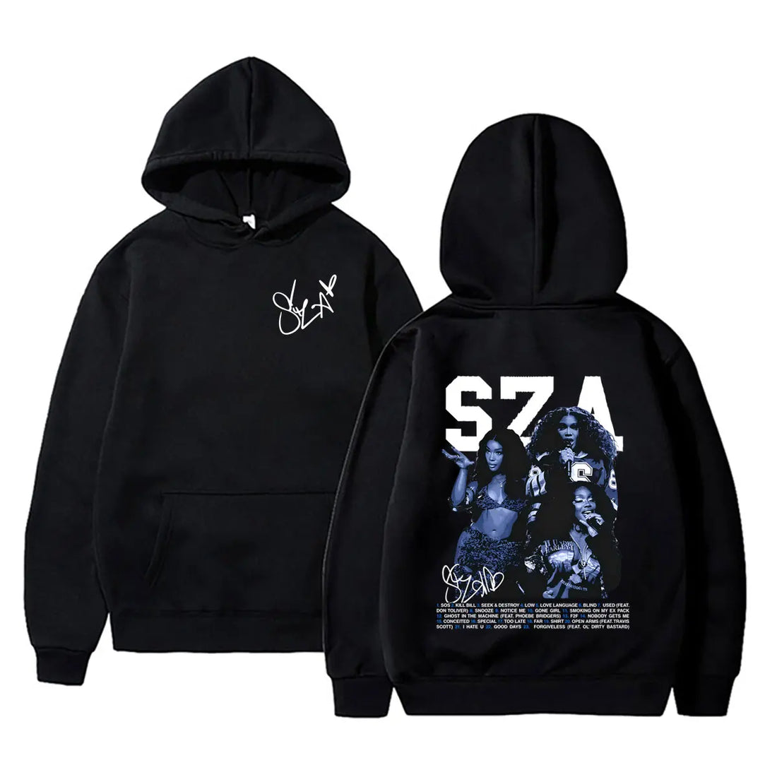 Hot Rapper SZA SOS Graphic Hoodie Men Women Hip Hop Fashion Oversized Hooded Sweatshirt Unisex Vintage Casual Pullover Hoodies