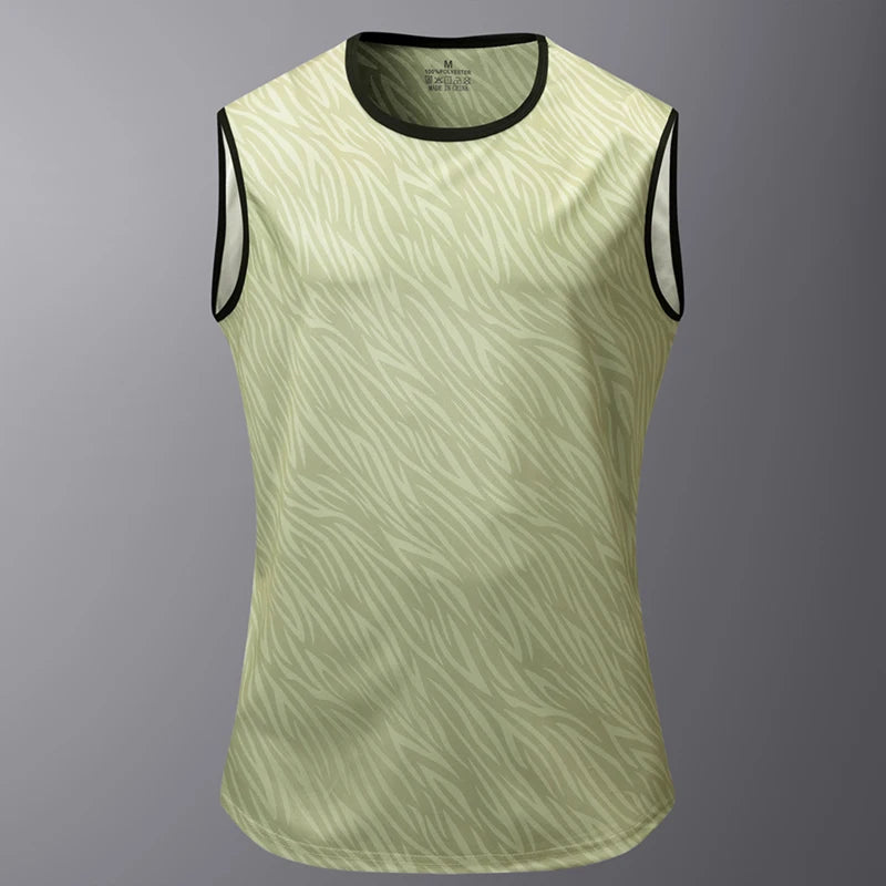 Men's Ice Silk Mesh Tank Tops Gym Stringer Transparent Bodybuilding Sleeveless T Shirts Fitness Vest Male Mesh Muscle Singlets