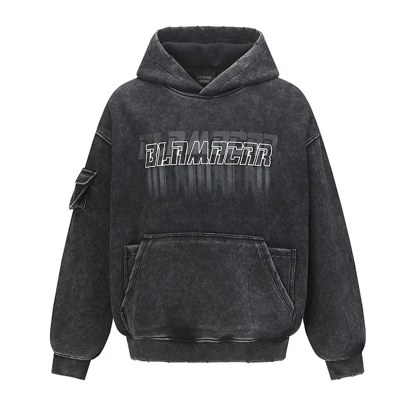 Oversized Prtinted Hip Hop Sweatshirt Streetwear Harakuju Casual Pullover Hoodies For Male Spring Autumn - ATFH