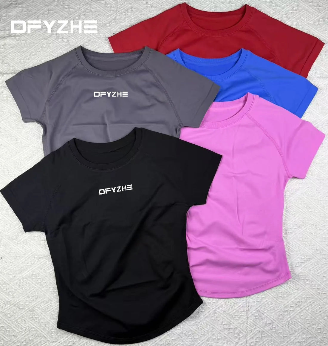 DFYZHE Impact Short Sleeve Top Women's Running Sports T-shirt Summer Short Sleeve Round Neck Elastic Yoga Fitness Top Breathable - ATFH