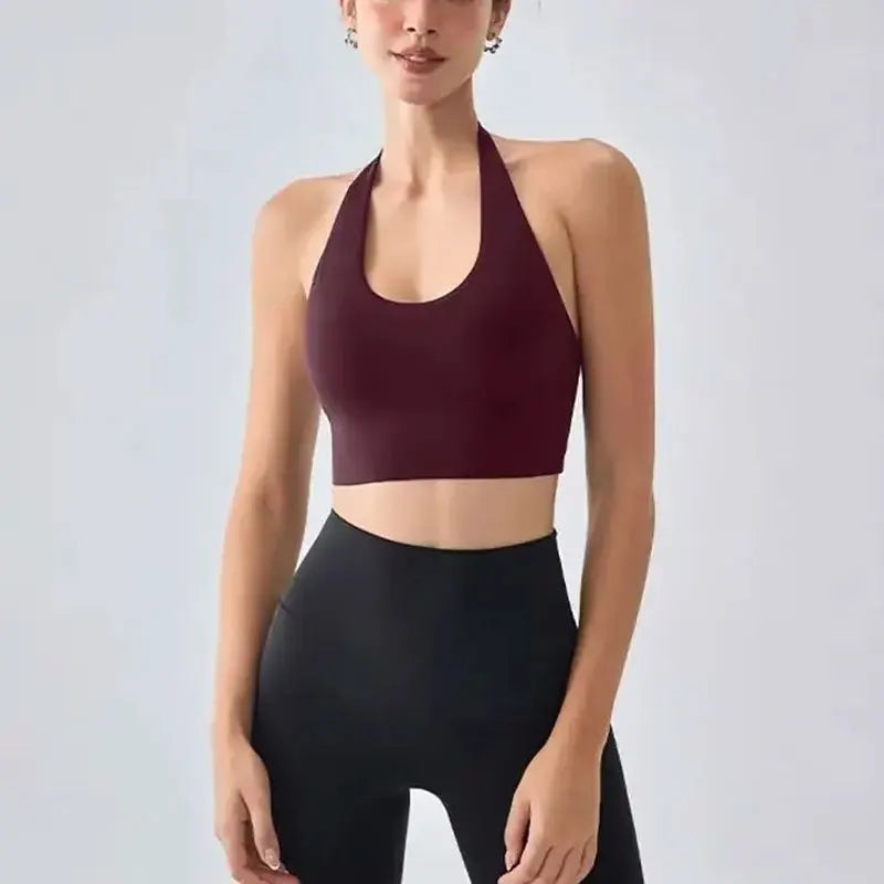 Sexy Sports Bras Women Halter Yoga Bra Tank Fitness Gym Shockproof Seamless Running Workout Fast Dry Underwear Push Up Vest👚 - ATFH