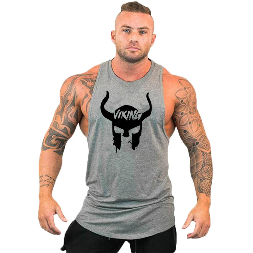 2023 New Cotton Workout Gym Tank Top Mens Muscle Sleeveless Sportswear Shirt Stringer Fashion Bodybuilding Singlets Fitness Vest